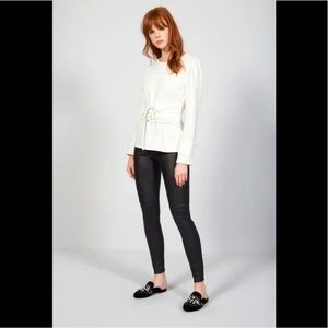 Trouve faux leather fit women Black leggings Size S.